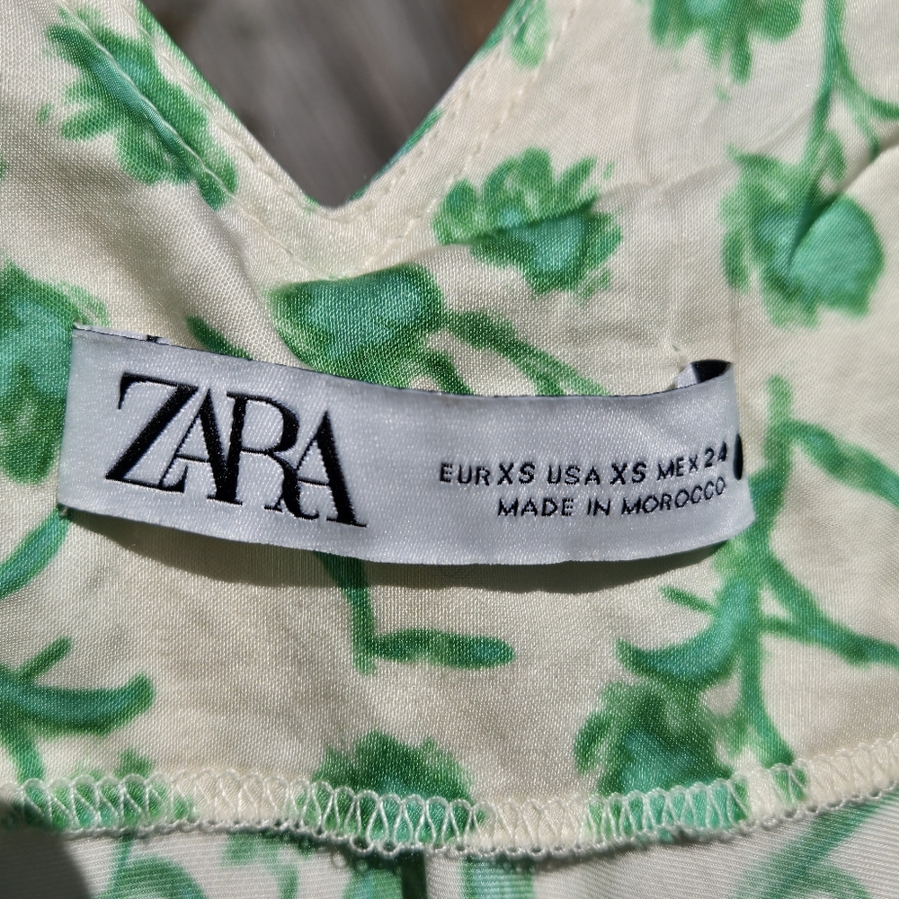 Zara Green Silky Slip Dress Maxi XS - Picture 6 of 11